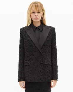 Veste tailleur en dentelle noire