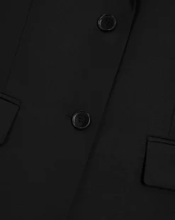 Veste tailleur en laine coupe cintrée noire