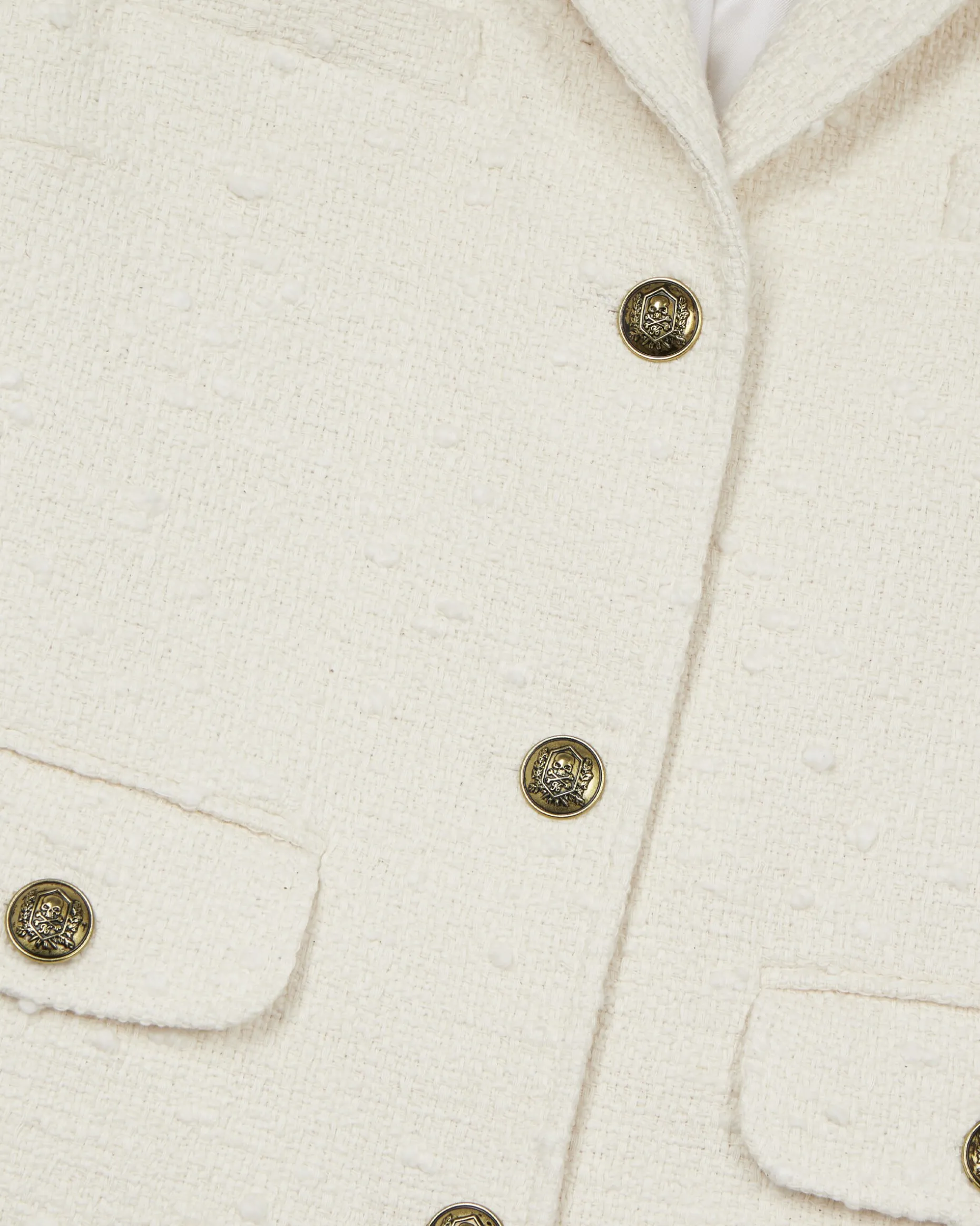 Veste tailleur en tweed écrue
