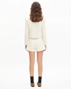 Veste tailleur en tweed écrue